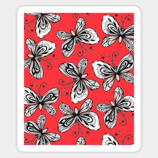 Doodle butterflies pattern Sticker